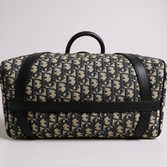 Christian Dior Trotter Boston Bag Dior Baggages Navy Monogram Canvas Handbag - Picture 7 of 16